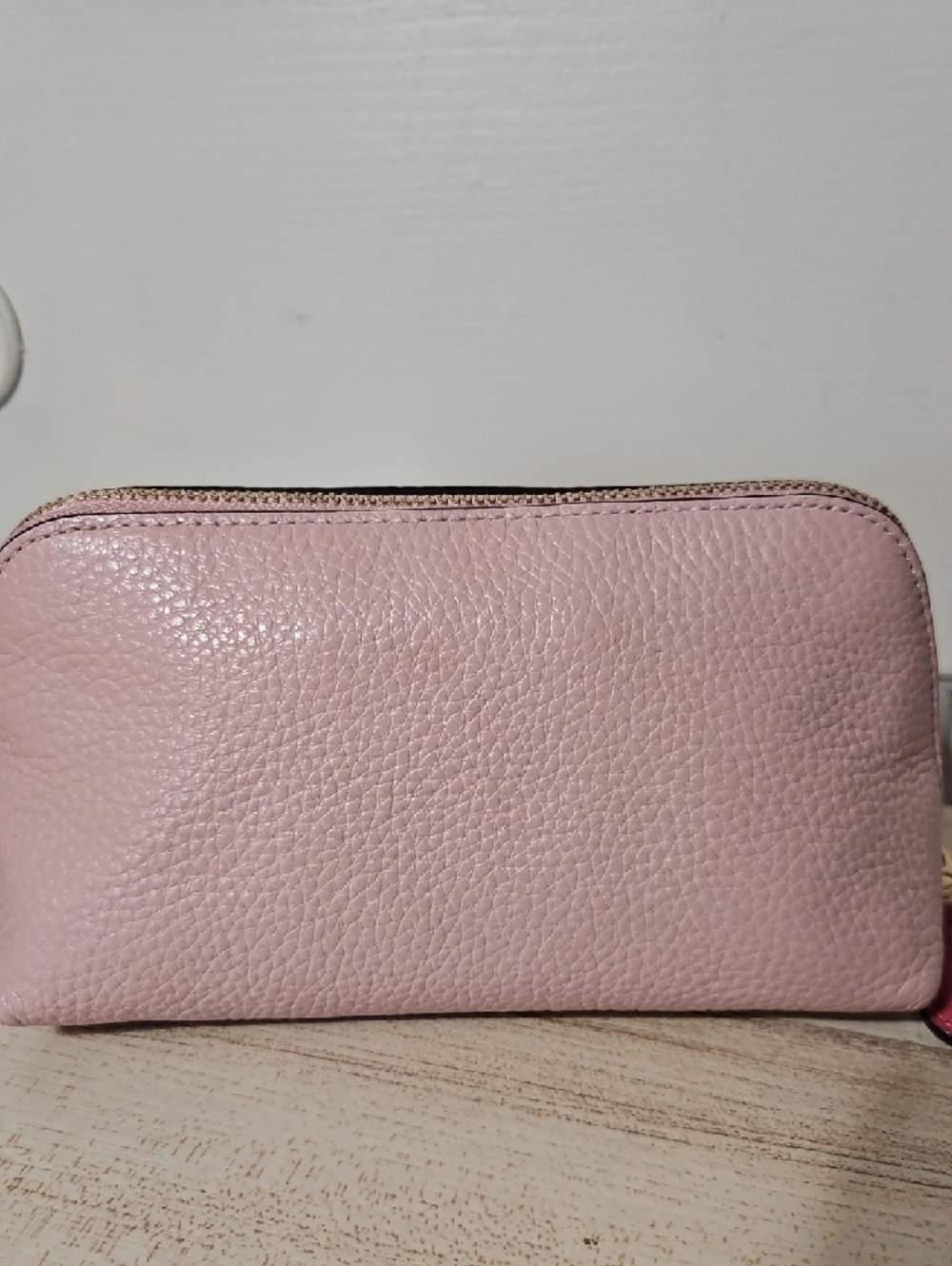 Coach X Disney Pink Pebbled Leather Cosmetic Pouch with Mickey Skate Graphic - Picture 2 of 10